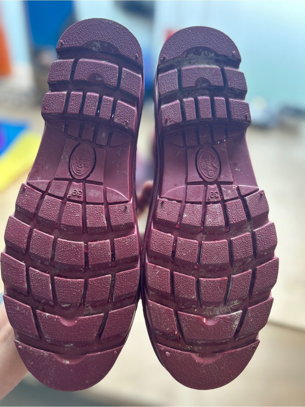 women’s Waterproof Rain Boots in oxblood worn once - Picture 6 of 10